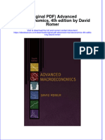 Full Download Original PDF Advanced Macroeconomics 4Th Edition by David Romer Ebook PDF Docx Kindle Full Chapter