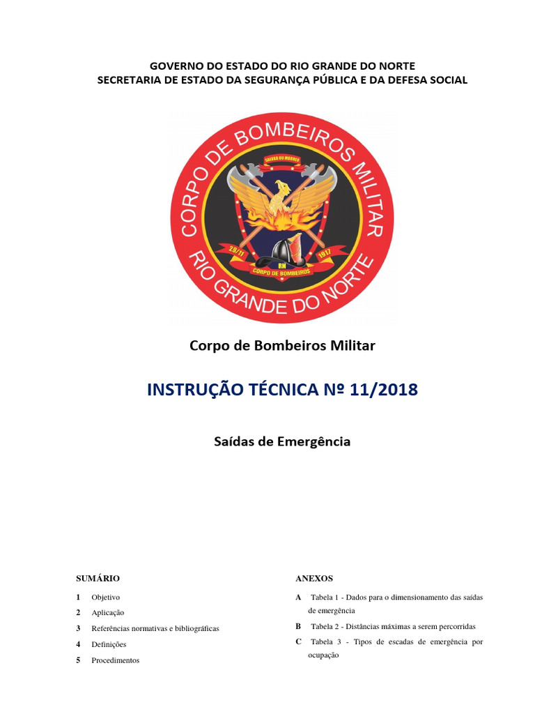Instru o t cnica 11 2018 saidas de emerg ncias pdf tr fego