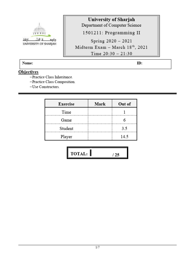 Exam | PDF | Object Oriented Programming | C++