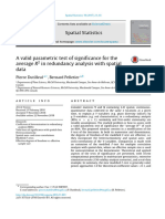 A Valid Parametric Test of Significance For The Average R2 I 2017 Spatial ST