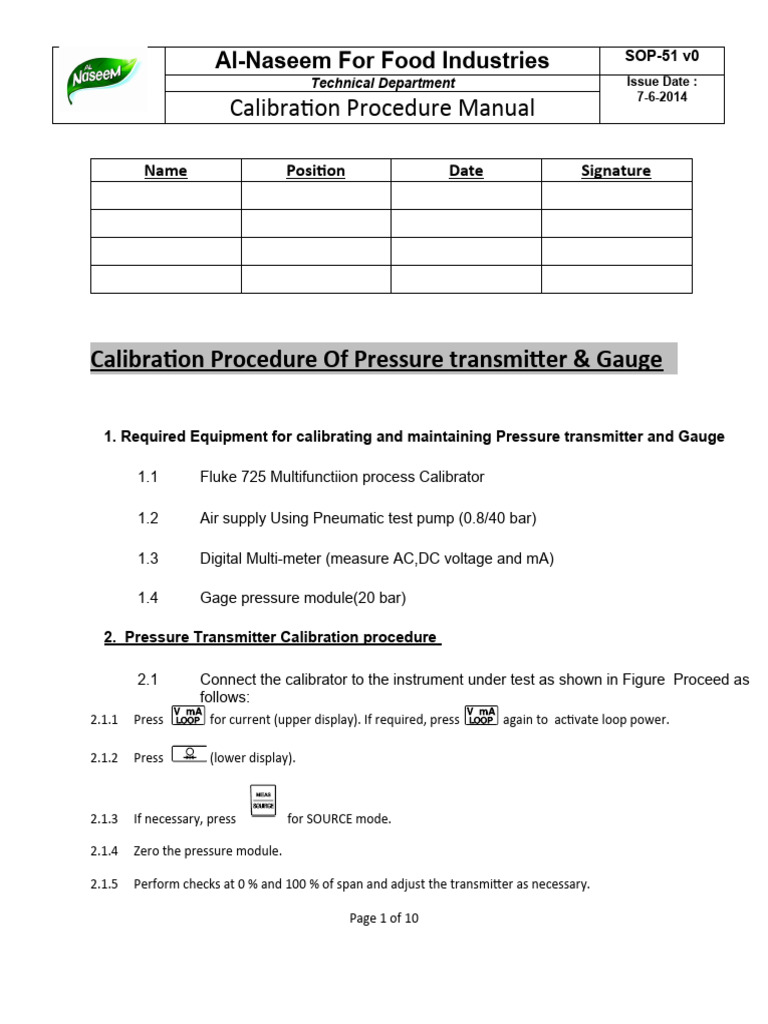 Calibration Procedures for Instruments | PDF | Calibration | Thermocouple
