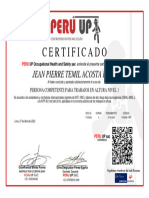 Certificado de Trabajos en Altura Jean Pierre Temil Acosta Polo