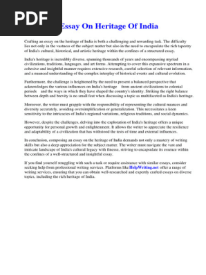 Essay on Heritage of India