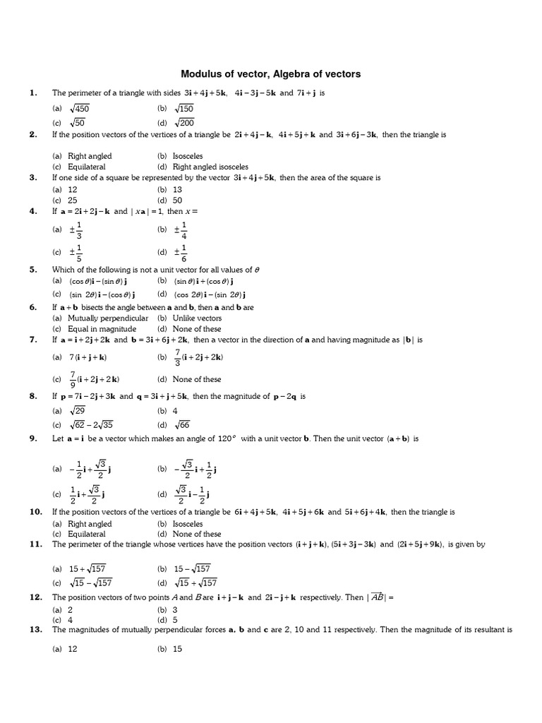 Modulus of Vector 2023 | PDF | Triangle | Euclidean Plane Geometry
