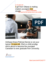 Canada's Youngest Graduate Article Review by JForrest English