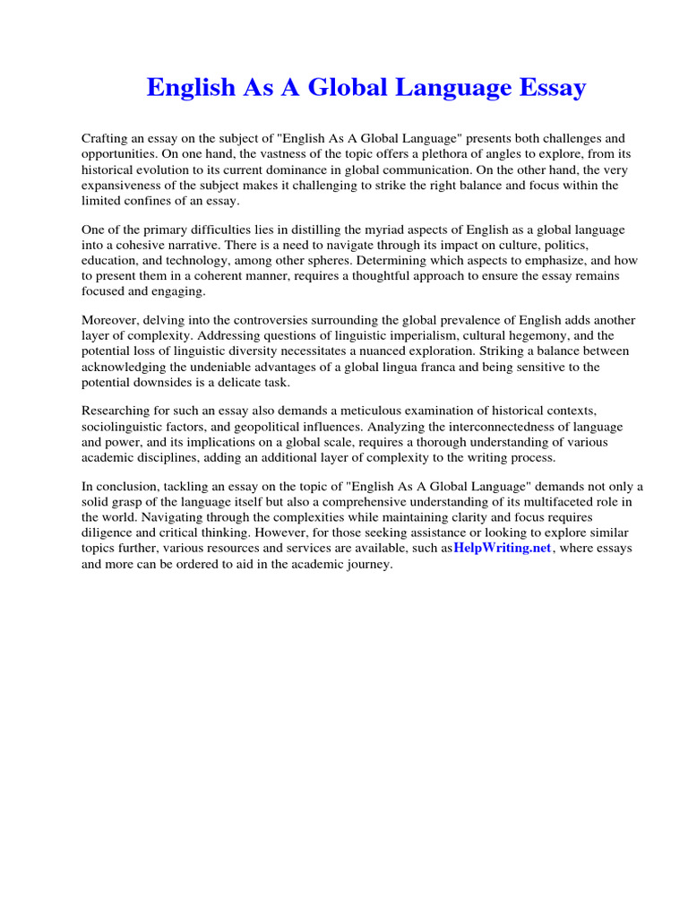 English As A Global Language Essay | PDF | Brand | The Prince