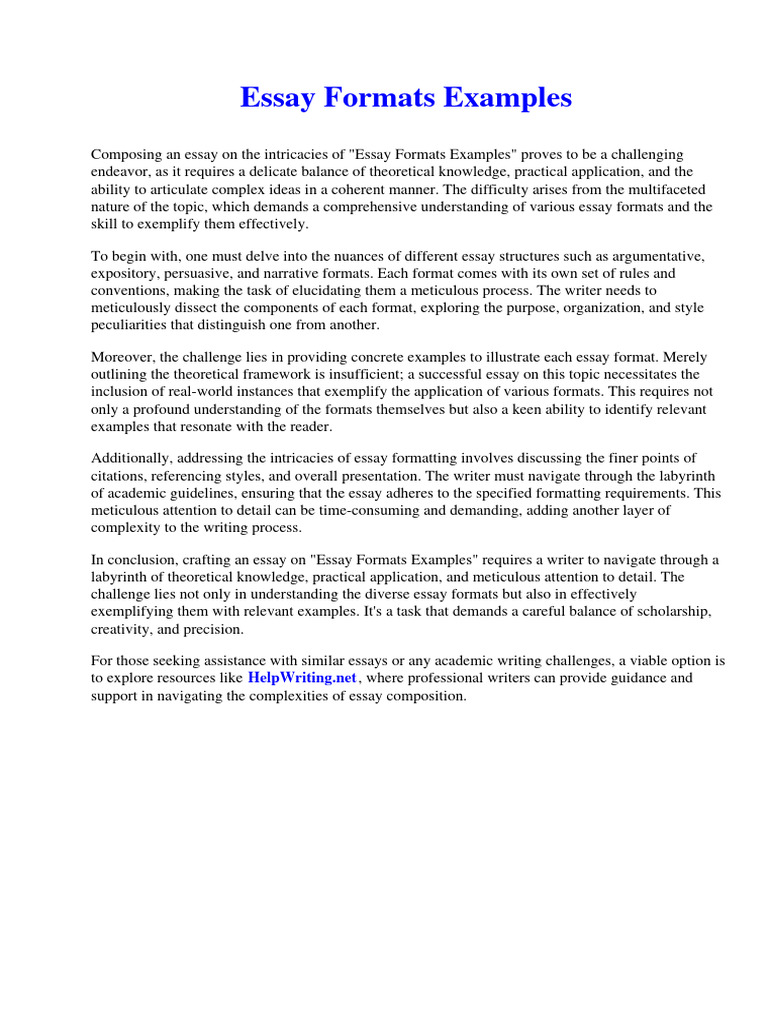 Essay Formats Examples | PDF | Nursing | Occupational Burnout