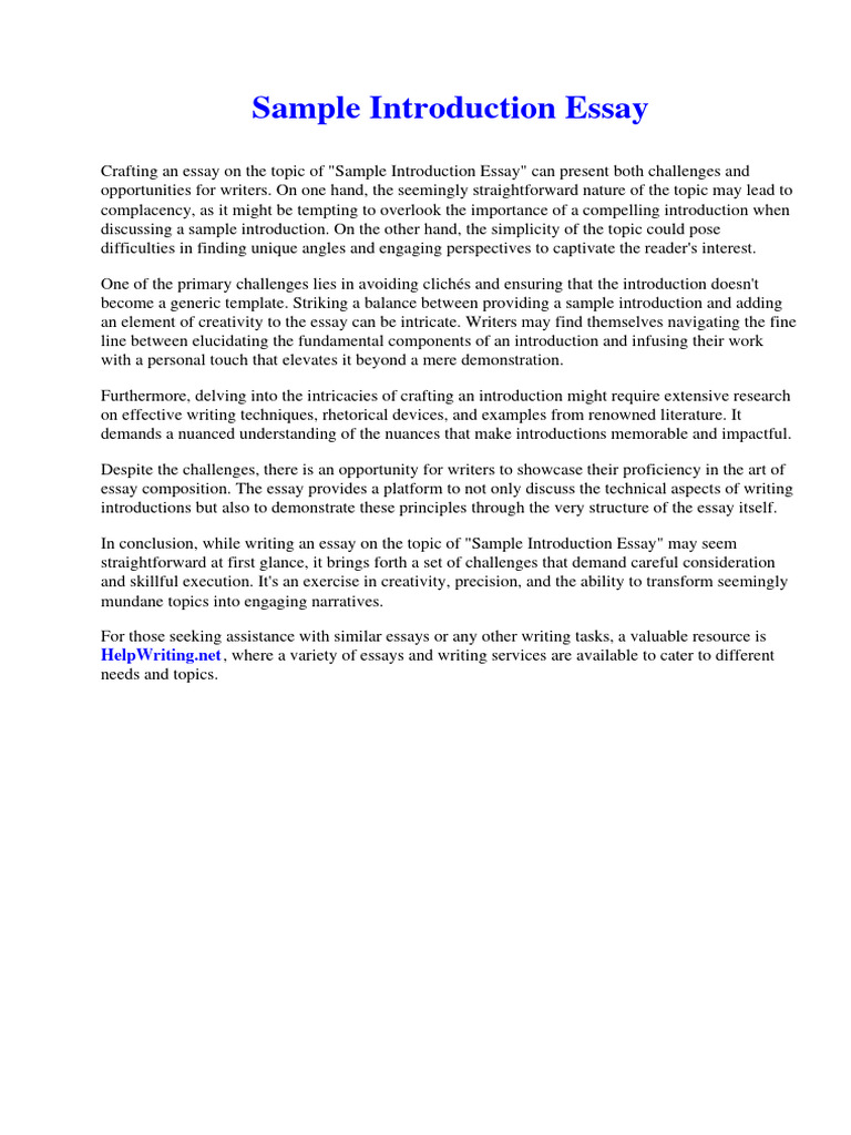 Sample Introduction Essay | PDF | Cinderella | Bullfighting