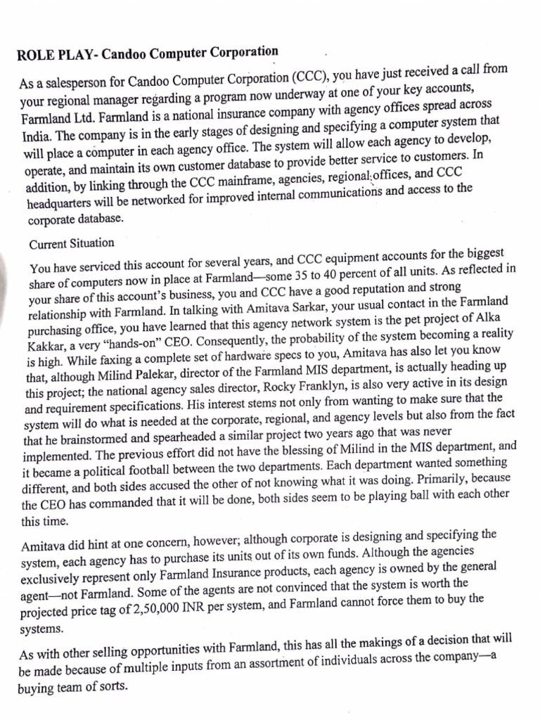 Candoo CCC Sales Strategy for Farmland | PDF