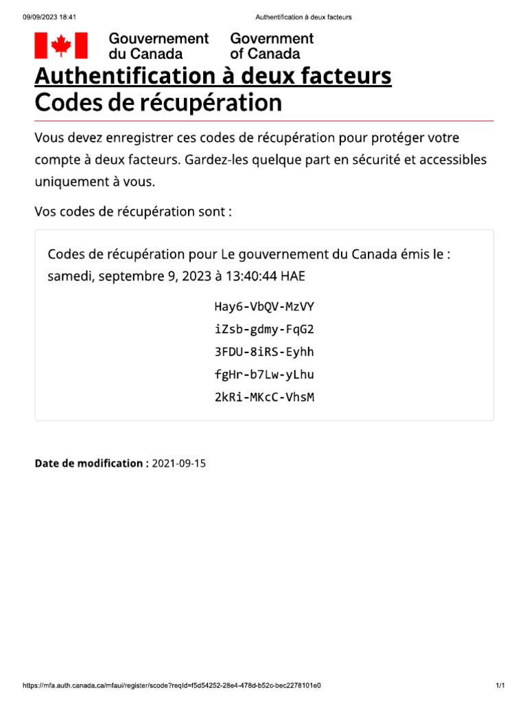 Code Canada Authent | PDF