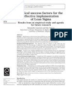 Critical success factors for the effective implementation of Lean Sigma