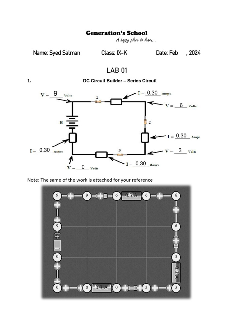 Electric Circuit Lab Worksheet Grade 6 | PDF | Voltage | Electrical ...