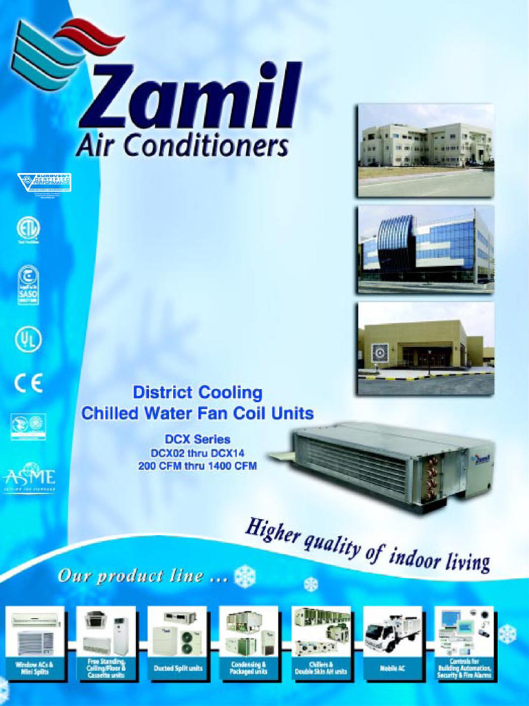 4 Row Coil Zamil Air Conditioners PDF Duct (Flow) Thermostat