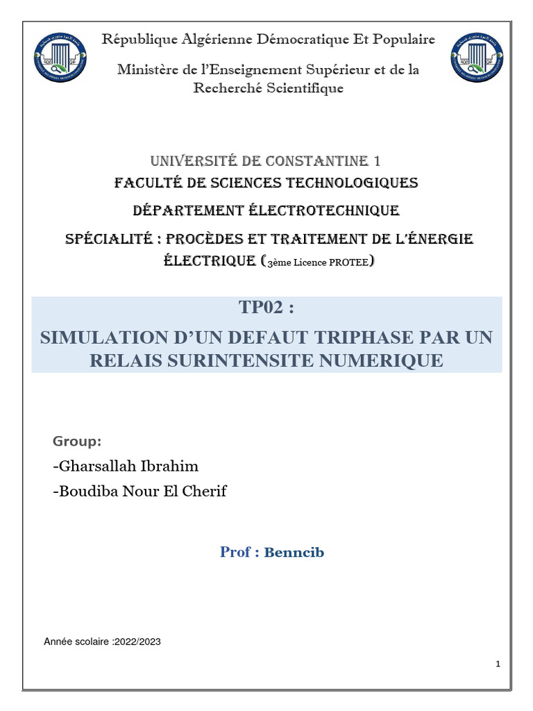 Simulation de Défauts Triphasés avec Relais | PDF | Énergie électrique ...
