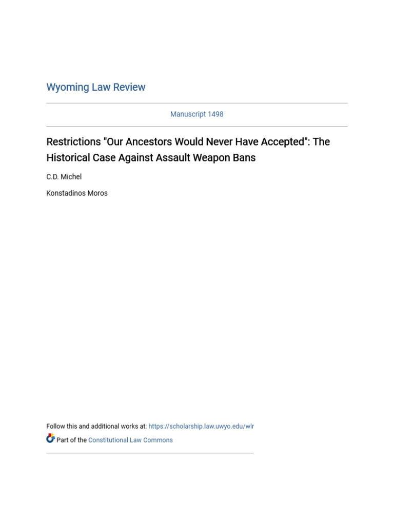 Historical Case Against Assault Weapon Bans | PDF | Second Amendment To ...