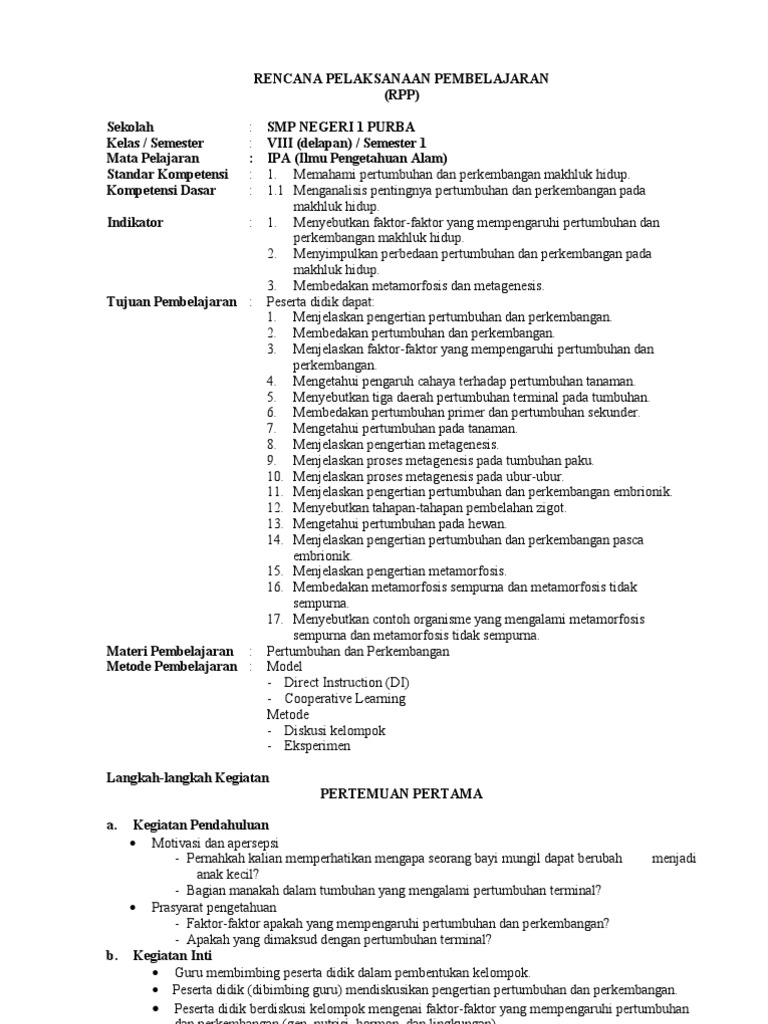 Rpp Kls Viii Smp
