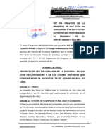 Proyecto de Ley para crear la provincia de San Juan de Lurigancho