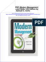Full Download Original PDF Modern Management Concepts and Skills 14Th Edition by Samuel C Certo Ebook PDF Docx Kindle Full Chapter