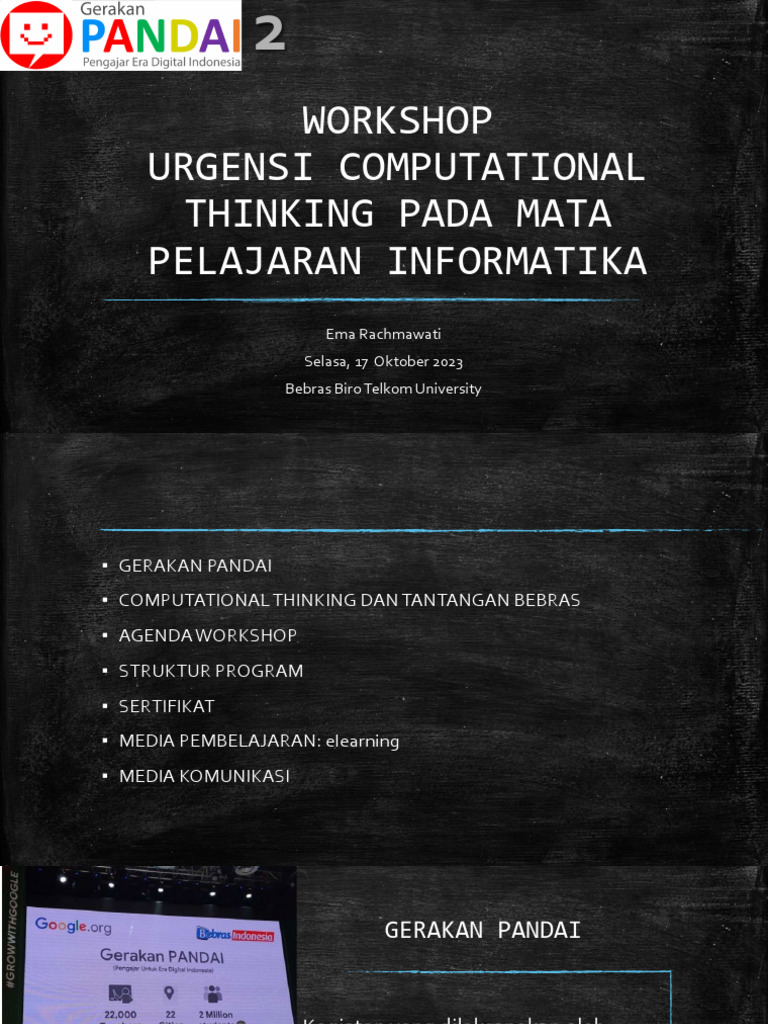 Workshop Computational Thinking 2023 | PDF