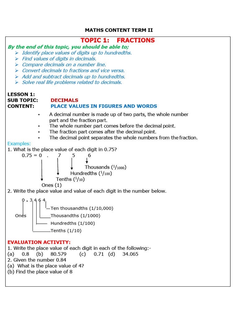 Understanding Decimals and Fractions | PDF | Numbers | Decimal