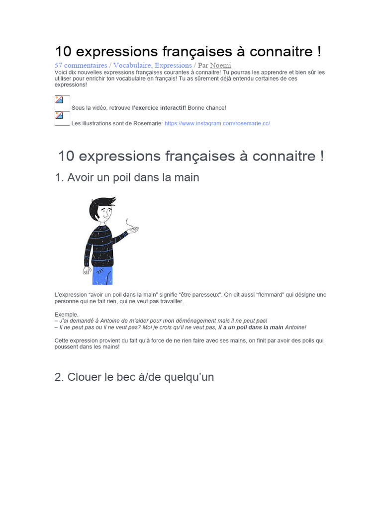 10 expressions françaises essentielles | PDF