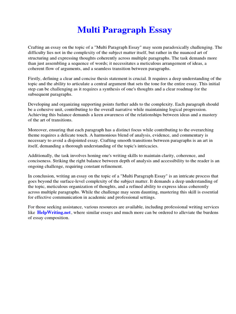 Multi Paragraph Essay | Download Free PDF | Essays | Dogs