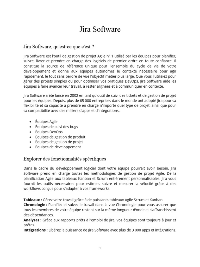 Introduction à Jira Software Agile | PDF | Méthode agile | Scrum ...