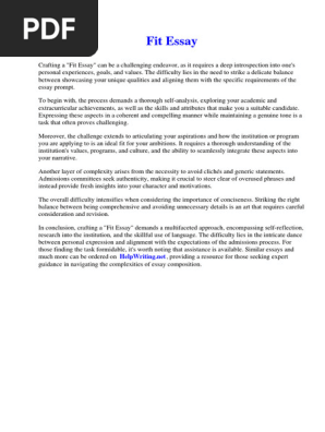 Fit Essay