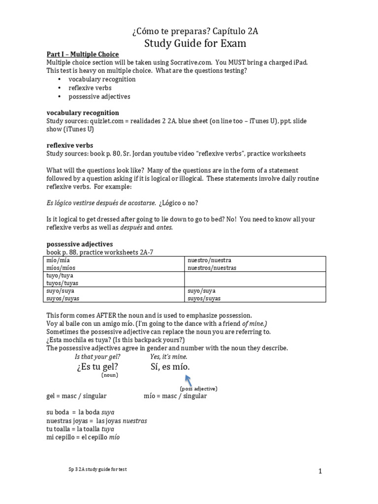 SP 3 2A Study Guide For Test | PDF | Language Mechanics | Syntax