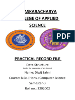 Bhaskaracharya College of Applied Science: Practical Record File