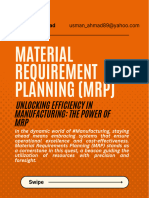 Material Requirement Planning (MRP) : Unlocking Efficiency in Manufacturing: The Power of MRP