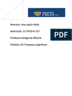 Nombre: Ana Jaylin Peña Matrícula: 22-EPSS-6-137 Profesora:Gregoria Alfamia Práctica: #1 Procesos Cognitivos