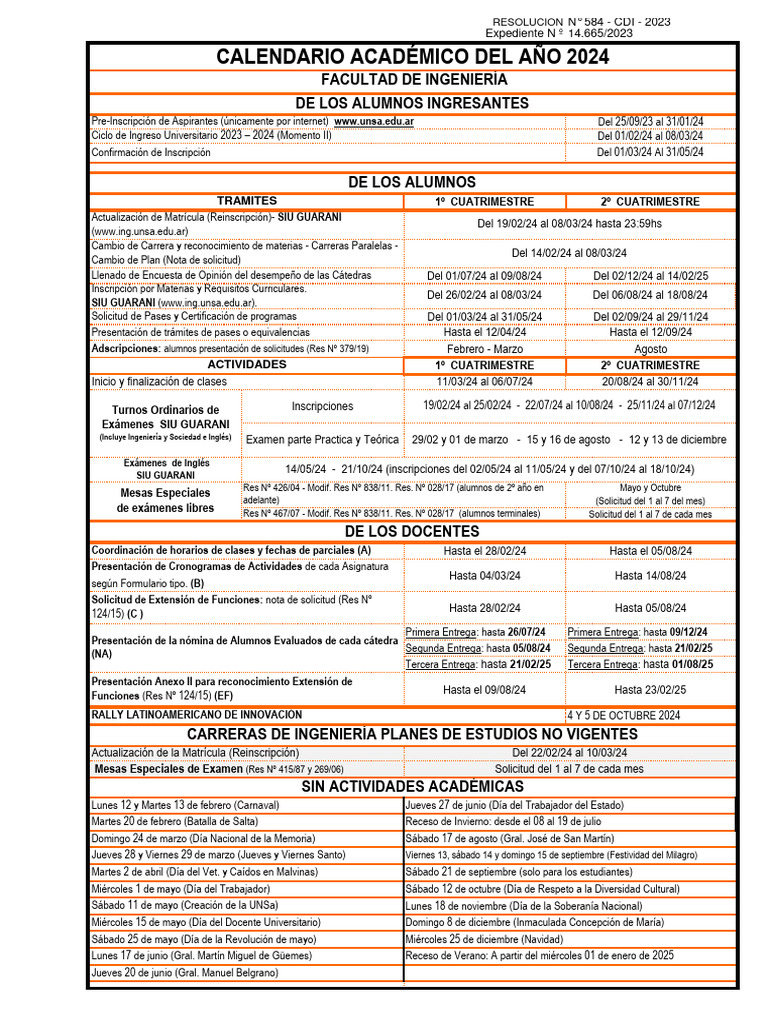 Calendario - Academico - 2024 | PDF