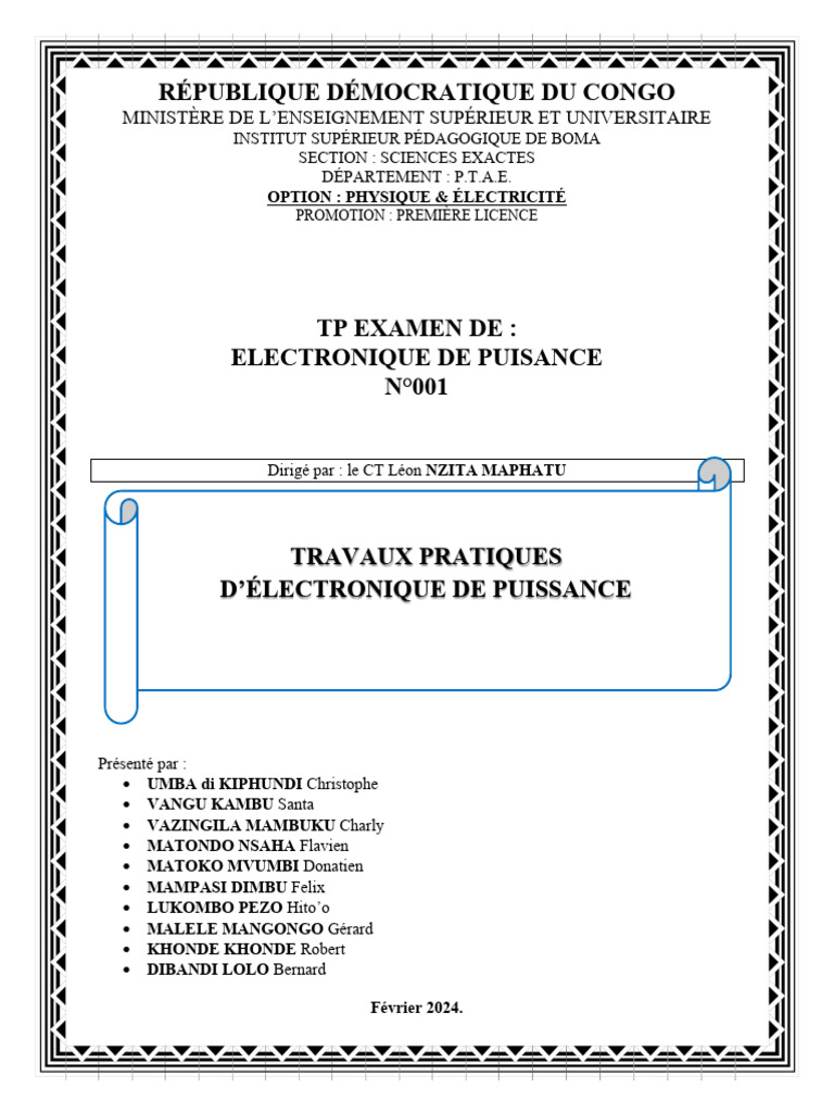 TD Electronique de Puissance L1 | PDF | Diode | Électronique