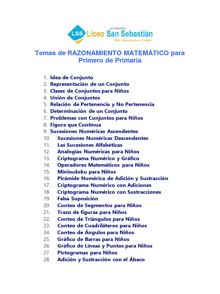 Temario 1° de Primaria | PDF | Sustracción | Comunicación humana