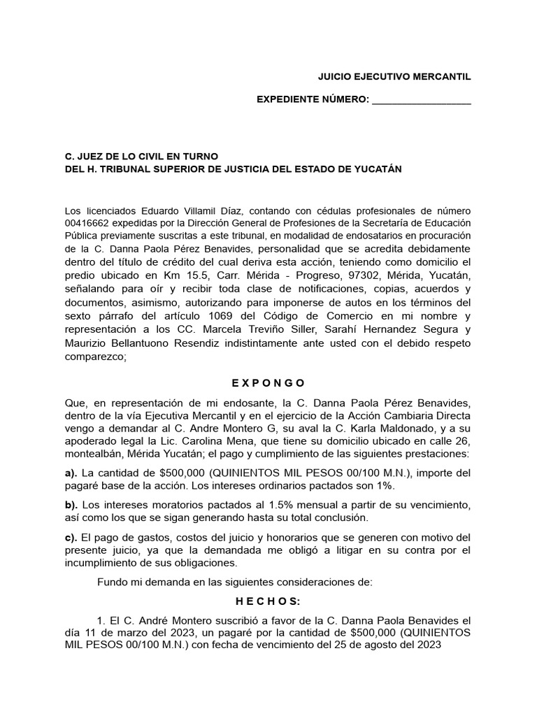 Juicio Ejecutivo Mercantil (1) (2) | PDF