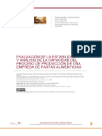 Evaluación de La Estabilidad Y Análisis de La Capacidad Del Proceso de Producción de Una Empresa de Pastas Alimenticias