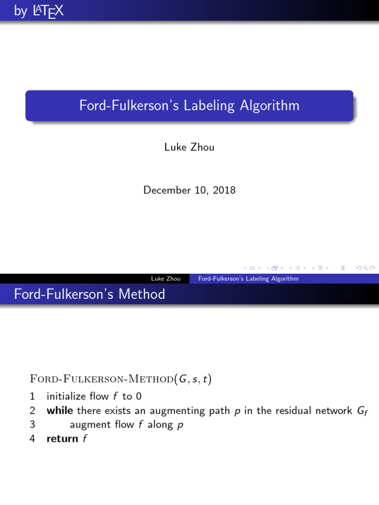 FordFulkerson Labelling Algo | PDF