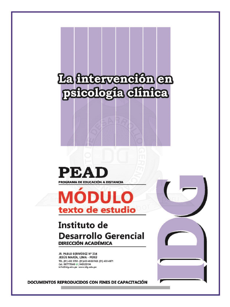 Intervención en Psicología Clínica | PDF | Psicoterapia | Sicología