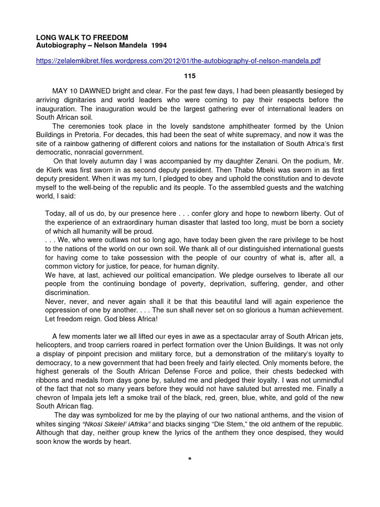Chapter 115 long walk to freedom download free pdf nelson mandela