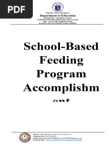 SBFP Accomplishment Report