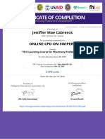 Certificate of Completion: Jeniffer Mae Cabreros Online CPD On Swiperx