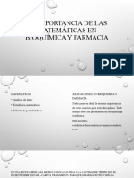 La Importancia de Las Matemáticas en Bioquímica y