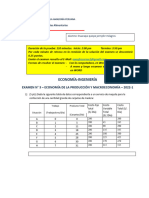 EXAMEN Nro 3 - ECONOMÍA - INGENIERÍA - 2022-1