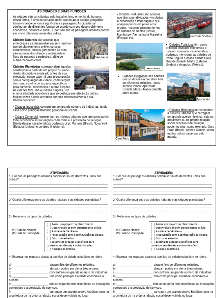 As Cidades e Suas Funções | PDF