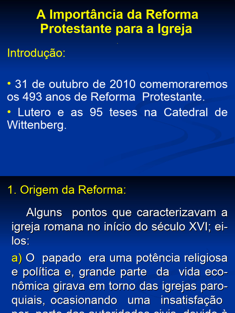 Consequências da Reforma Protestante | PDF | Fé | Bíblia