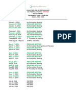 2024 - Approved Park Board Schedule Outline