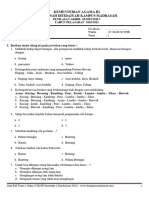 Soal Pas KLS 3 Tema 1