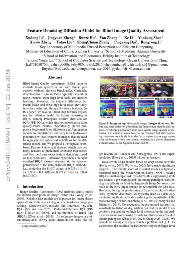 Denoising Diffusion for Image Quality Assessment | PDF | Perception ...