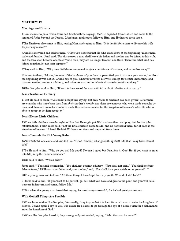 Matthew 19 Pdf Jesus Gospel Of Matthew
